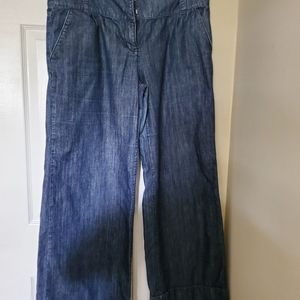 Denim flare leg pants